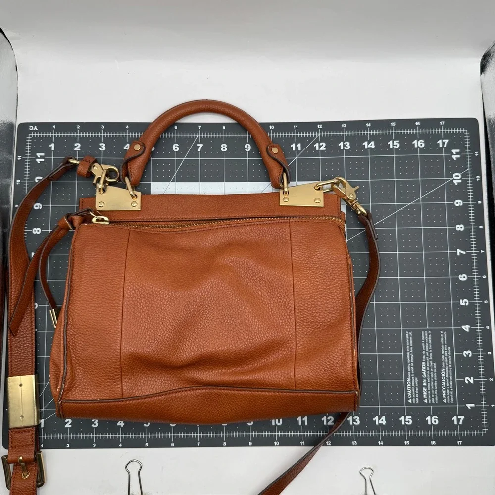 Foley & Corinna Satchel Bag Womens Medium Cognac Leather Crossbody Handbag